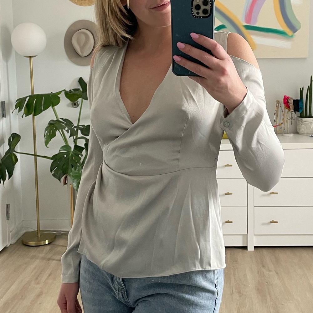 All Saints Cold Shoulder Blouse - Picture 2 of 5